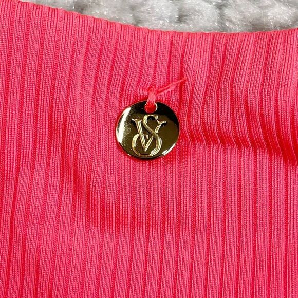 Victoria's Secret Brazilian Rib Bikini Bottom Coral Pink Womens Large - Picture 4 of 6